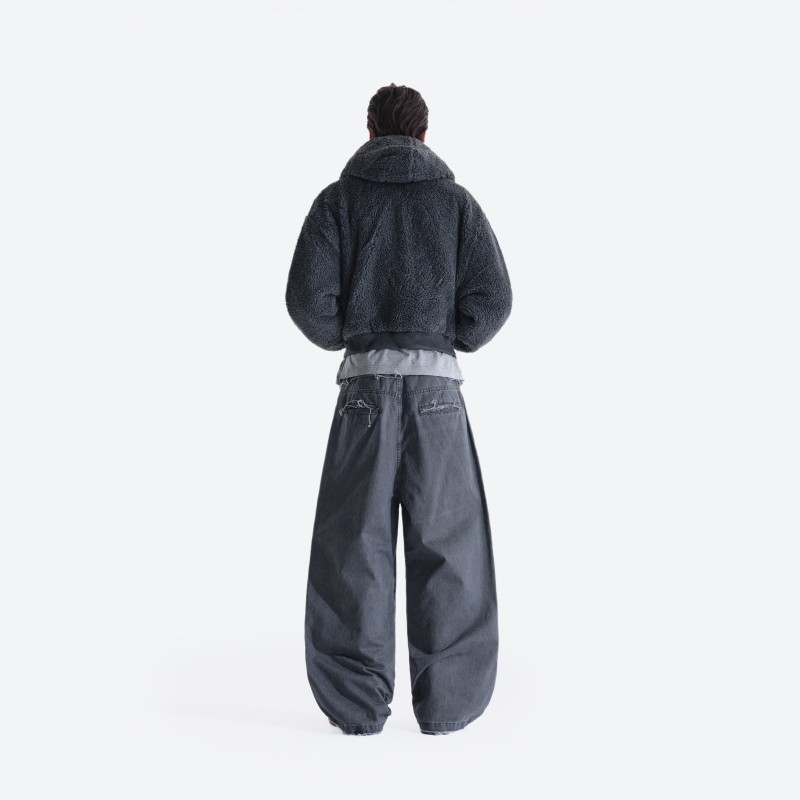 Camel Hair Sherpa Hooded Coat